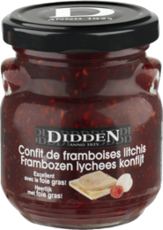 Raspberry confit with litchis Jar 150 g